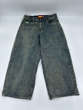 Gmpyre Men's Y2K Distressed Wash Blue Skate Jeans 26